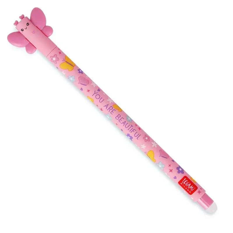 Legami uitwisbare gelpen Butterfly met roze gelinkt en een fijne schrijfpunt van 0,7 mm
