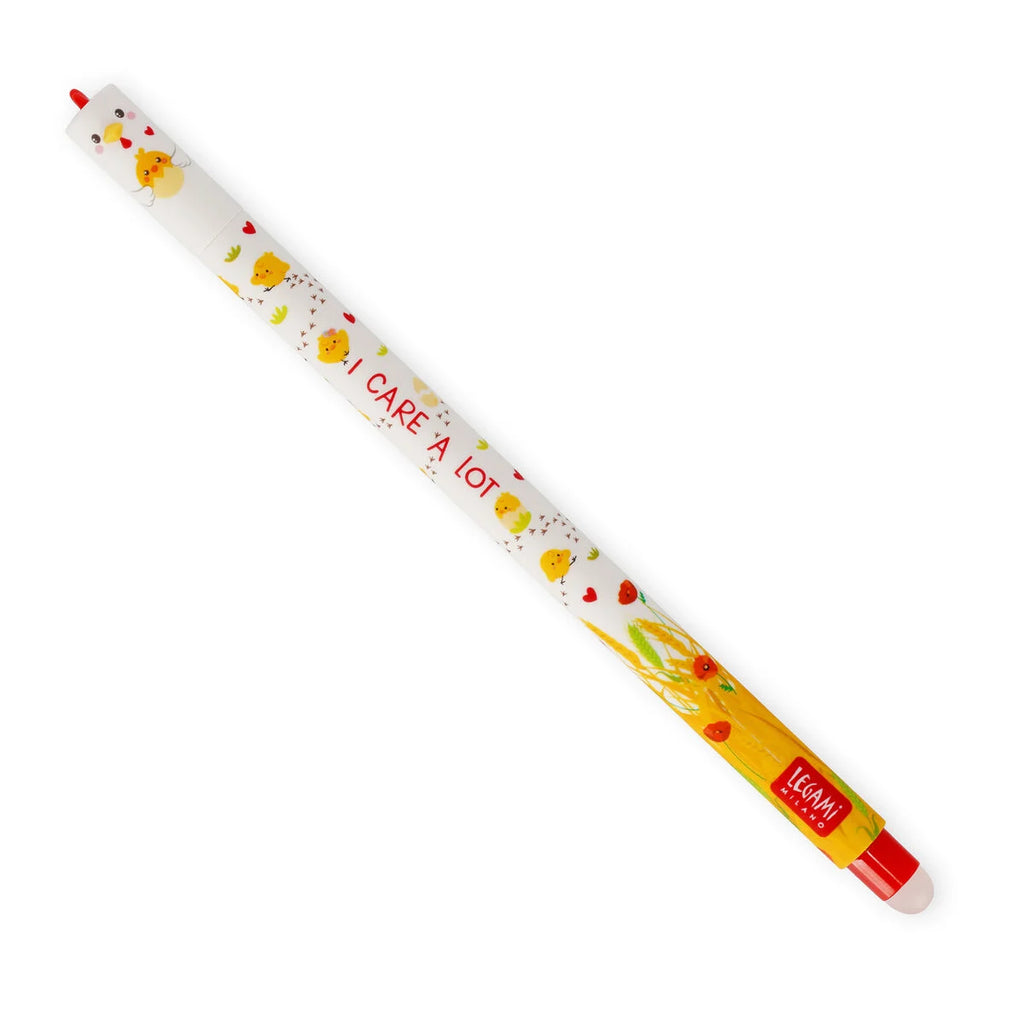 Legami uitwisbare gelpen Hen met rode gelinkt en een fijne schrijfpunt van 0,7 mm