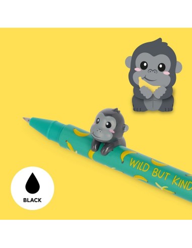 Legami Uitwisbare Gelpen Gorilla 0,5 mm uit de Lovely Friends reeks, verkrijgbaar bij De Gele Flamingo.