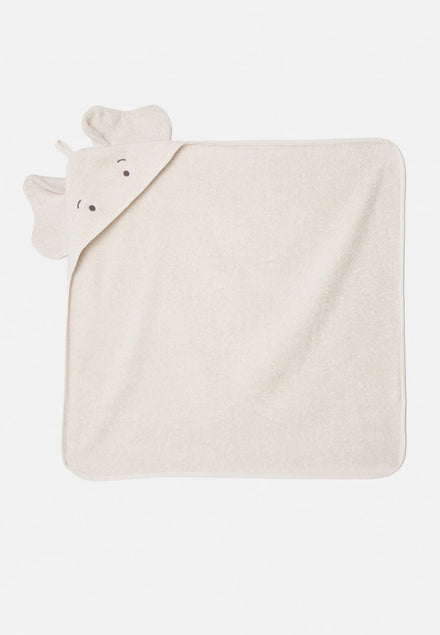 Liewood Albert badcape Sandy Olifant van 100% GOTS-gecertificeerd biologisch katoen, 70 x 70 cm