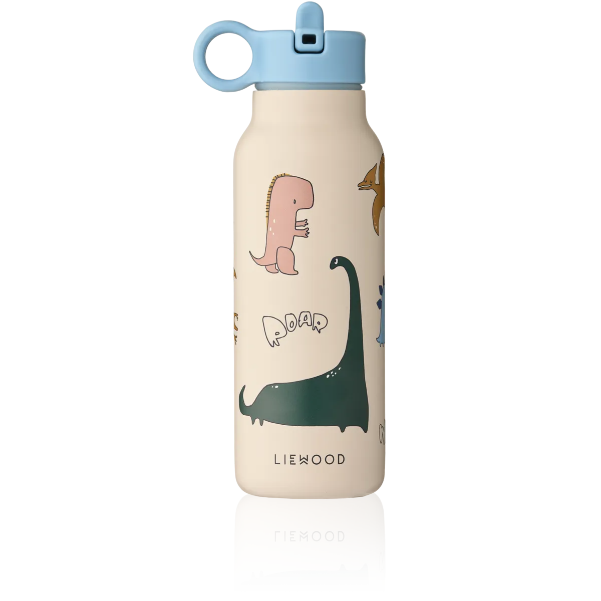 Liewood Falk drinkfles Butterfly Dino roar Sandy, geïsoleerde fles van 350 ml in roestvrij staal