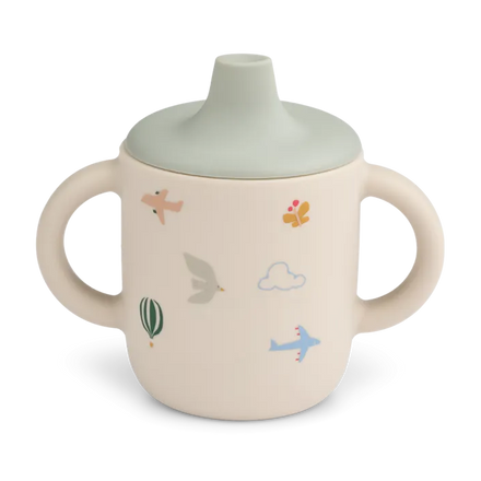 Liewood Neil sippy cup tuitbeker in Flying Sandy, zachte siliconen tuitbeker van 150 ml