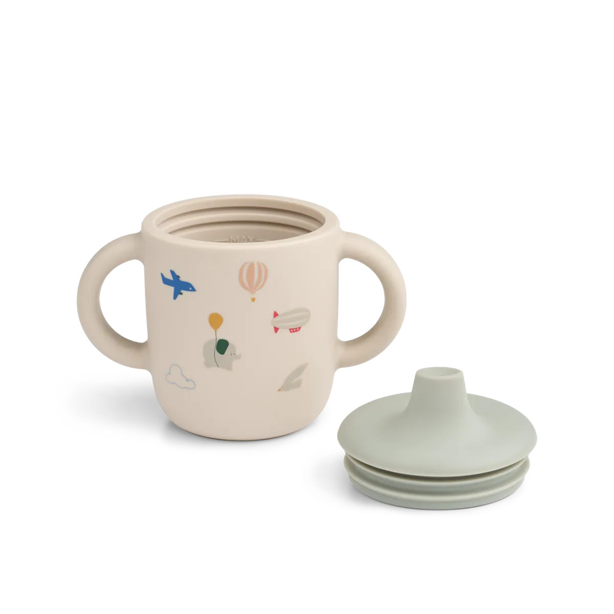 Liewood Neil sippy cup tuitbeker in Flying Sandy, zachte siliconen tuitbeker van 150 ml