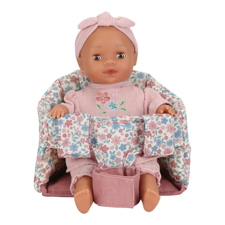 Poppenfietsstoeltje van Little Dutch met klittenband voor loopfiets, kinderfiets of step, De Gele Flamingo