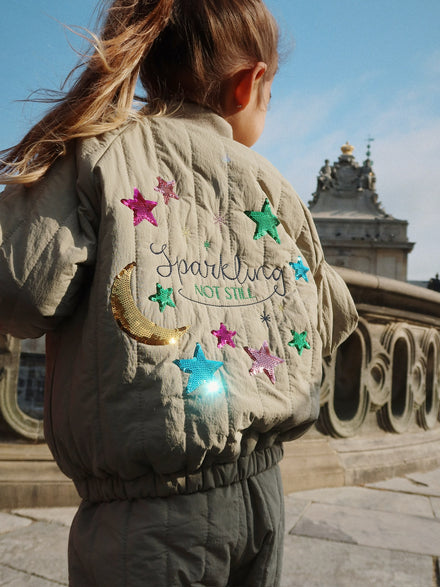 * Konges Sløjd Juno Sequin Bomber Winterjas | Laurel Oak