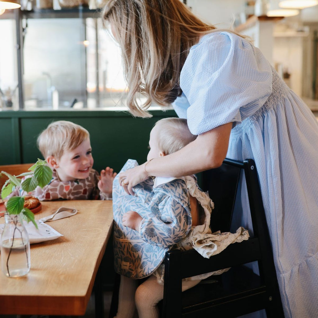 Mushie Slab Met Lange Mouwen | Blue Flowers