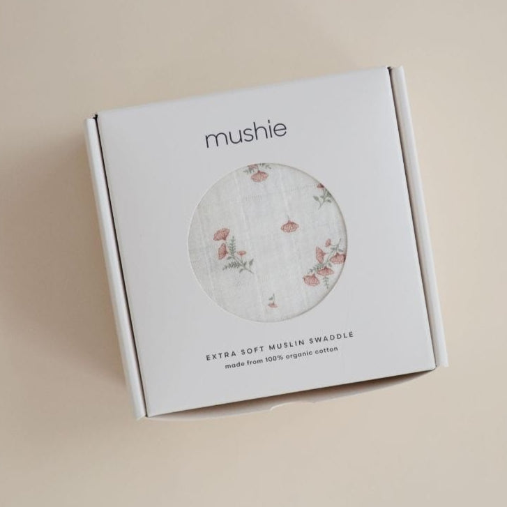 Mushie Hydrofiele Doek 120x120cm | Roze Bloemetjes