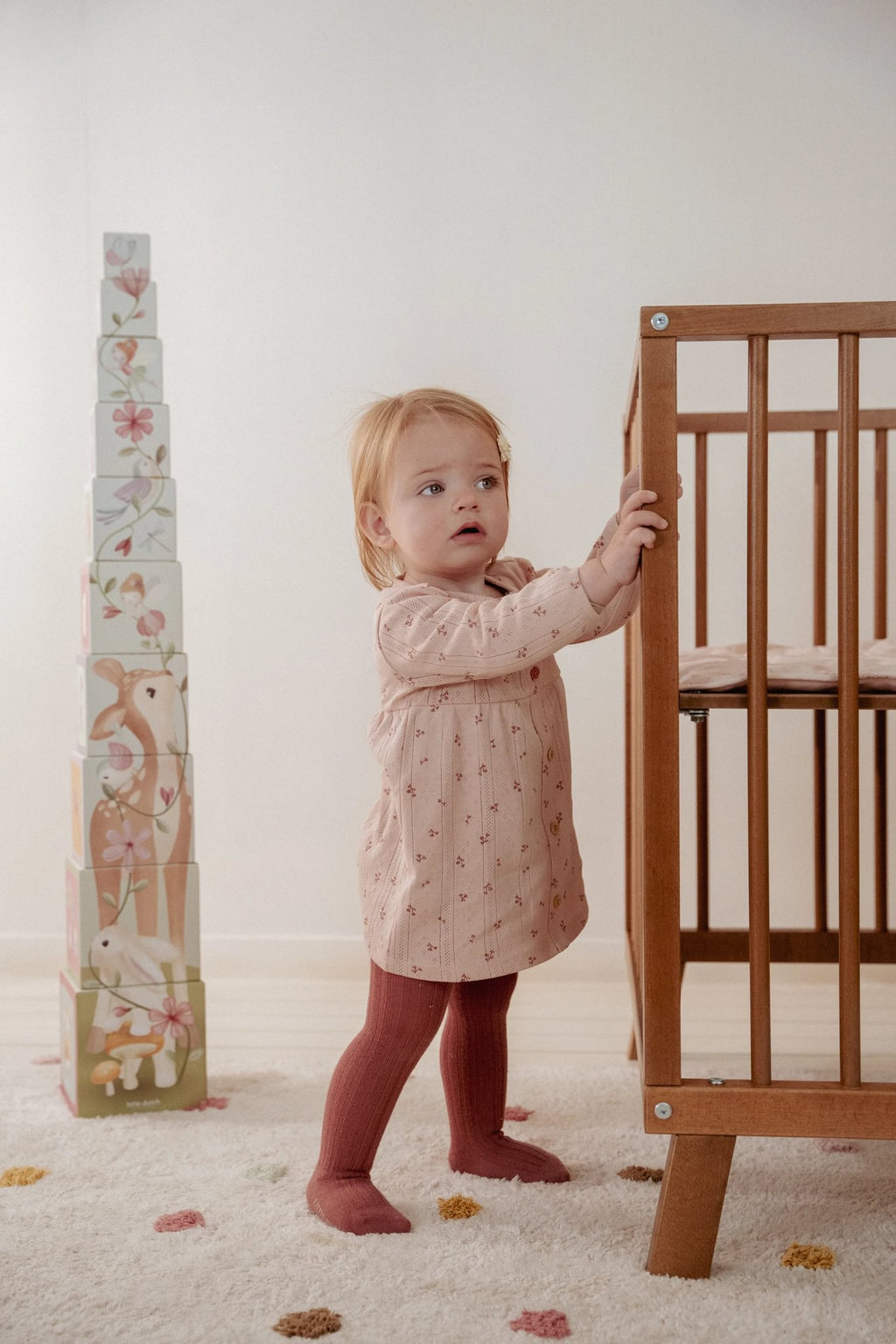 Little Dutch Jurkje Lange Mouw | Fairy Flowers Roze