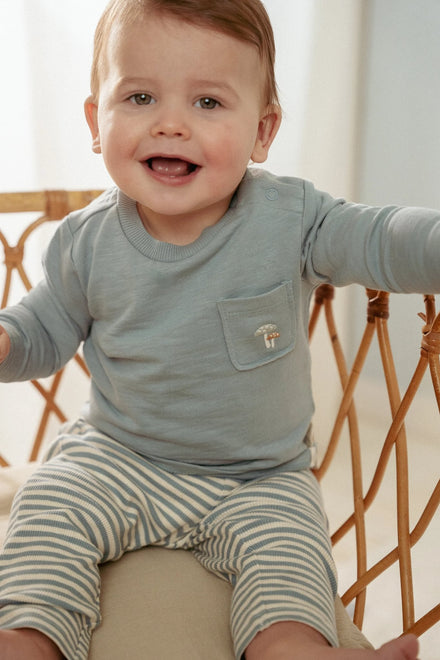 Little Dutch Broekje Stone | Blue Stripe
