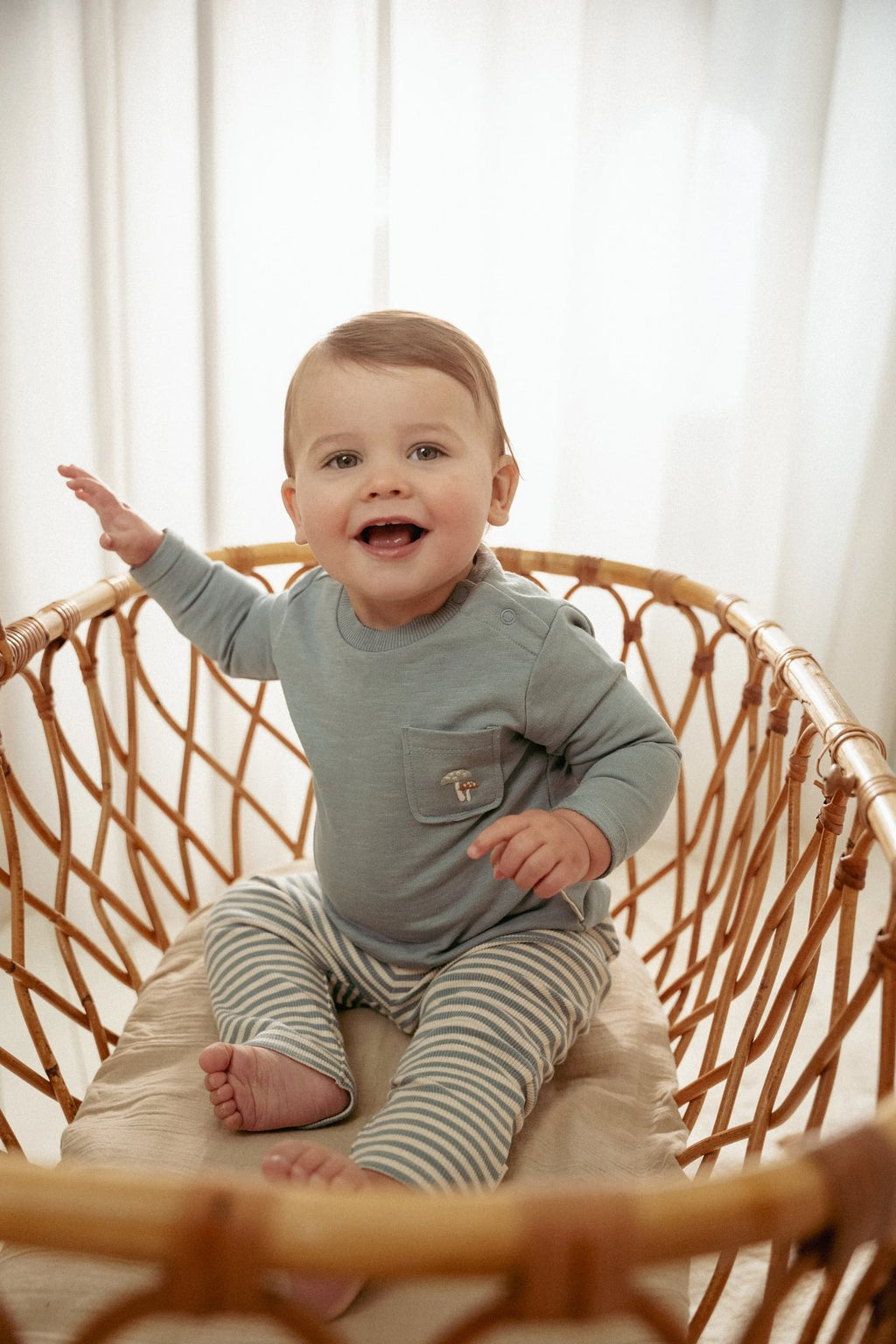 Little Dutch Broekje Stone | Blue Stripe