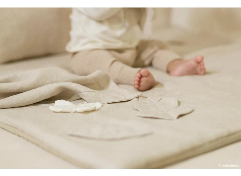 * Nobodinoz Lin Français Speelmat 98x98cm Greige