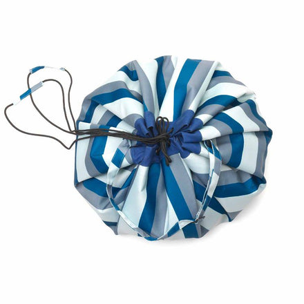 * Play And Go Opbergzak | speelmat Outdoor Blauw / Groen Gestreept BESCHADIGD