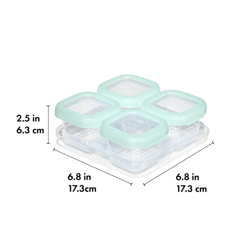 * OXO Tot Vierdelige Set Diepvriesdoosjes Plastic 4x120ml | Opal
