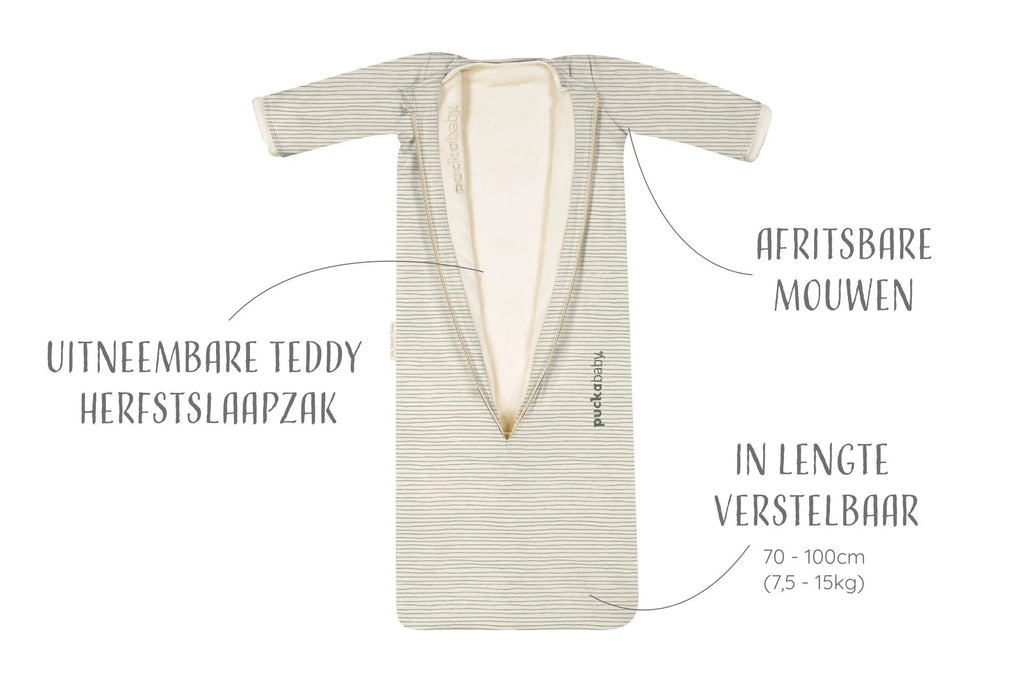 Puckababy Slaapzak The Bag 4 Seasons - 6 M/2.5 Y | 100 CM | Green Stripes