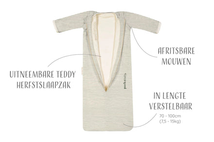 Puckababy Slaapzak The Bag 4 Seasons - 6 M/2.5 Y | 100 CM | Green Stripes