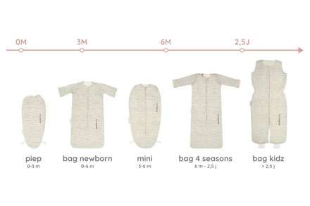 Puckababy Slaapzak The Bag 4 Seasons - 6 M/2.5 Y | 100 CM | Green Stripes