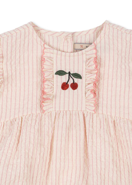 * Konges Sløjd Ellie Frill Romper | Peony Stripe