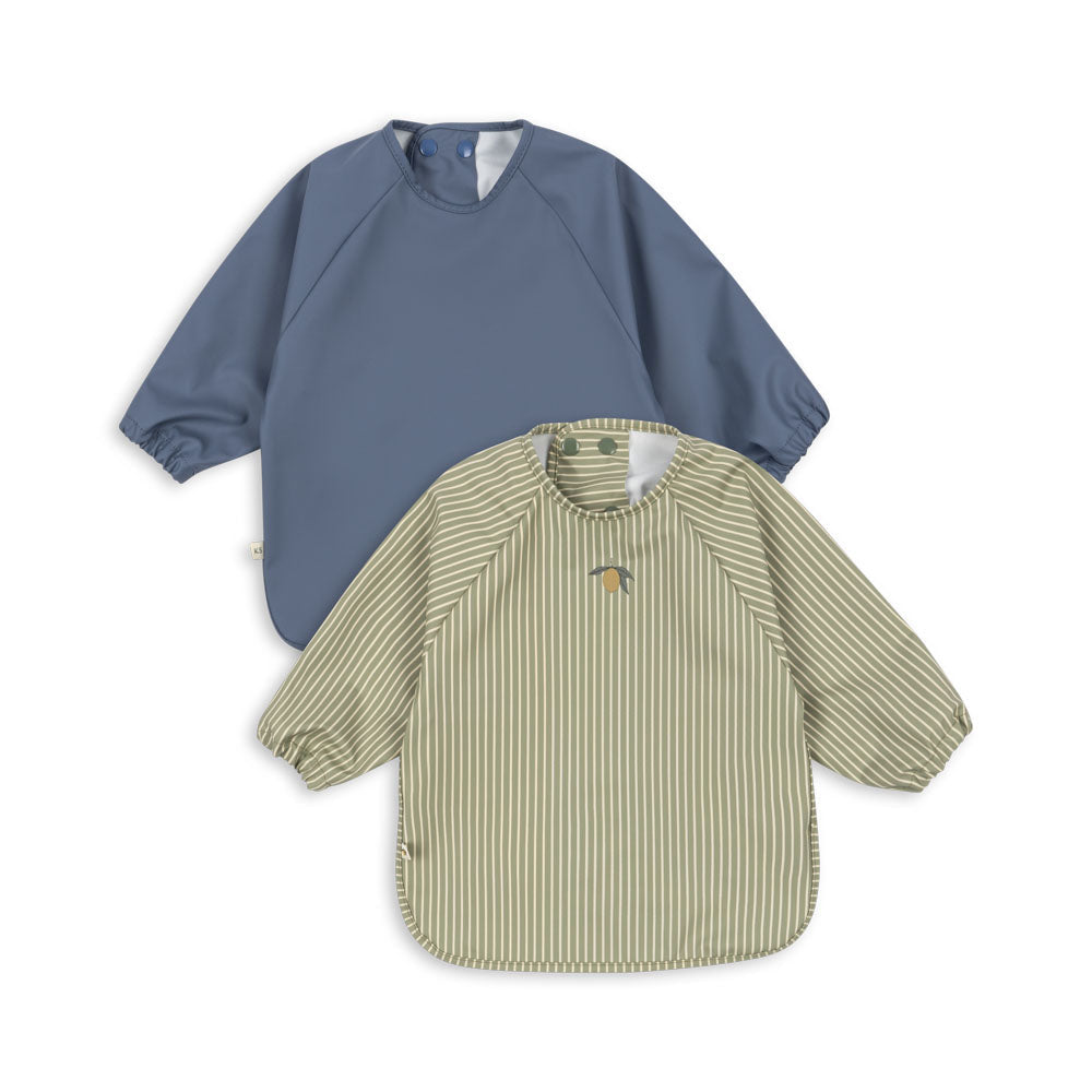 * Konges Sløjd Dinner Slab Met Mouwen 2ST | Tea Stripe/Flint Stone