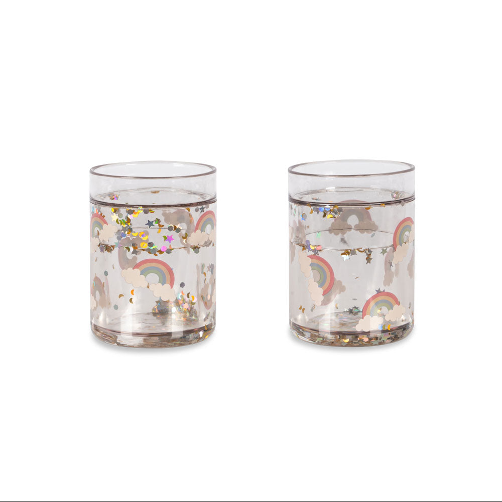 * Konges Sløjd Glitter Drinkbekers 2ST | Rainbow