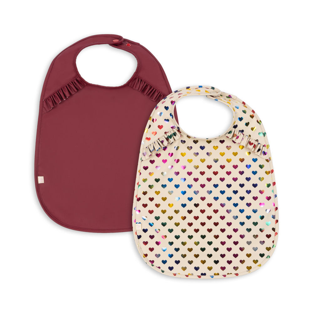 * Konges Sløjd Glitter Dinner Slab Met Frill 2ST | Coeur Glitter/Sangria