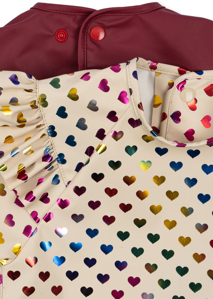 * Konges Sløjd Glitter Dinner Slab Met Mouwen & Frill 2ST | Coeur Glitter/Sangria