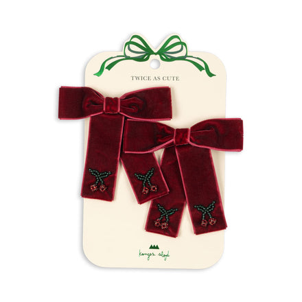 Konges Sløjd 2 Stuks Juliette Strik Haarclip | Rio Rood