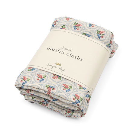 Konges Sløjd 3 Stuks Hydrofiele Doek Gots | Verona Blues