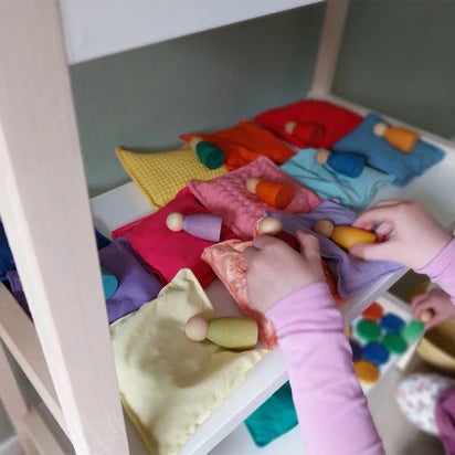 Pit & Play Regenboog Pittenzakjes Set 6 | Stapelstein Pastel