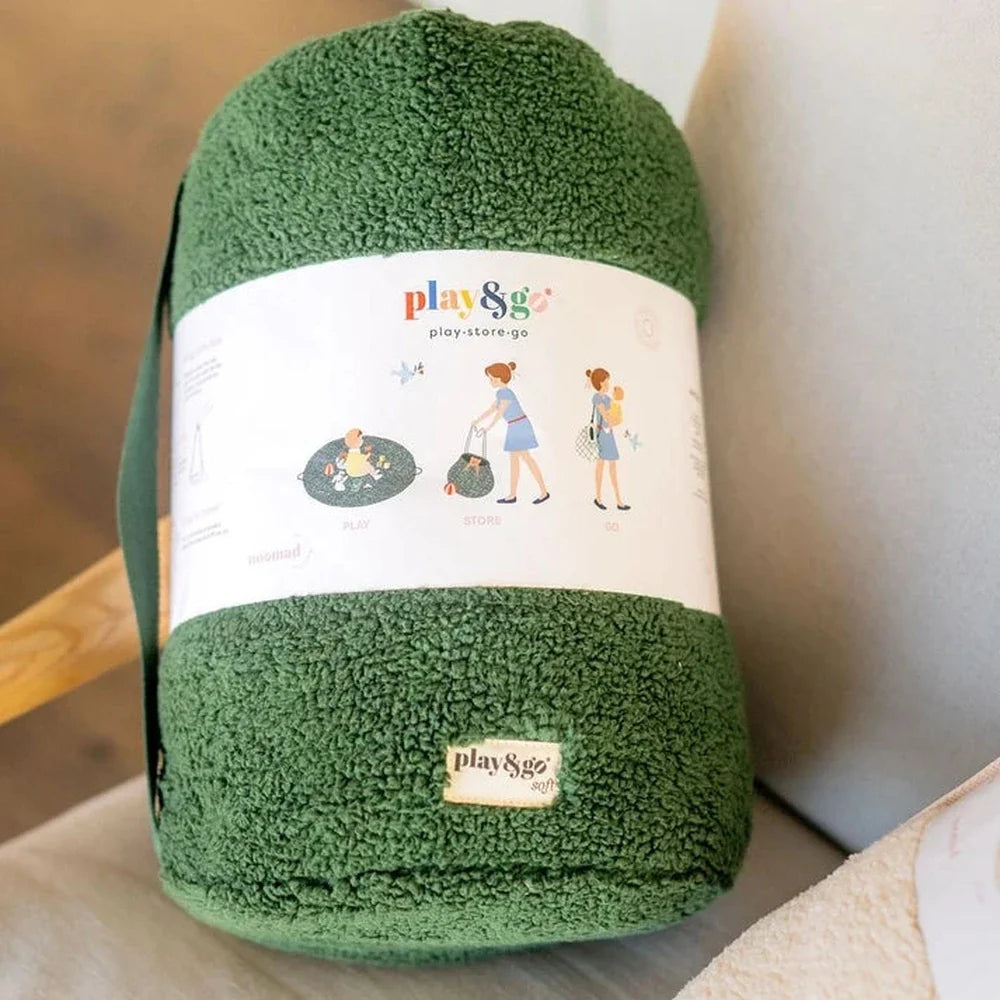 Groen Play&Go teddy speelkleed dichtgetrokken als opbergzak voor speelgoed