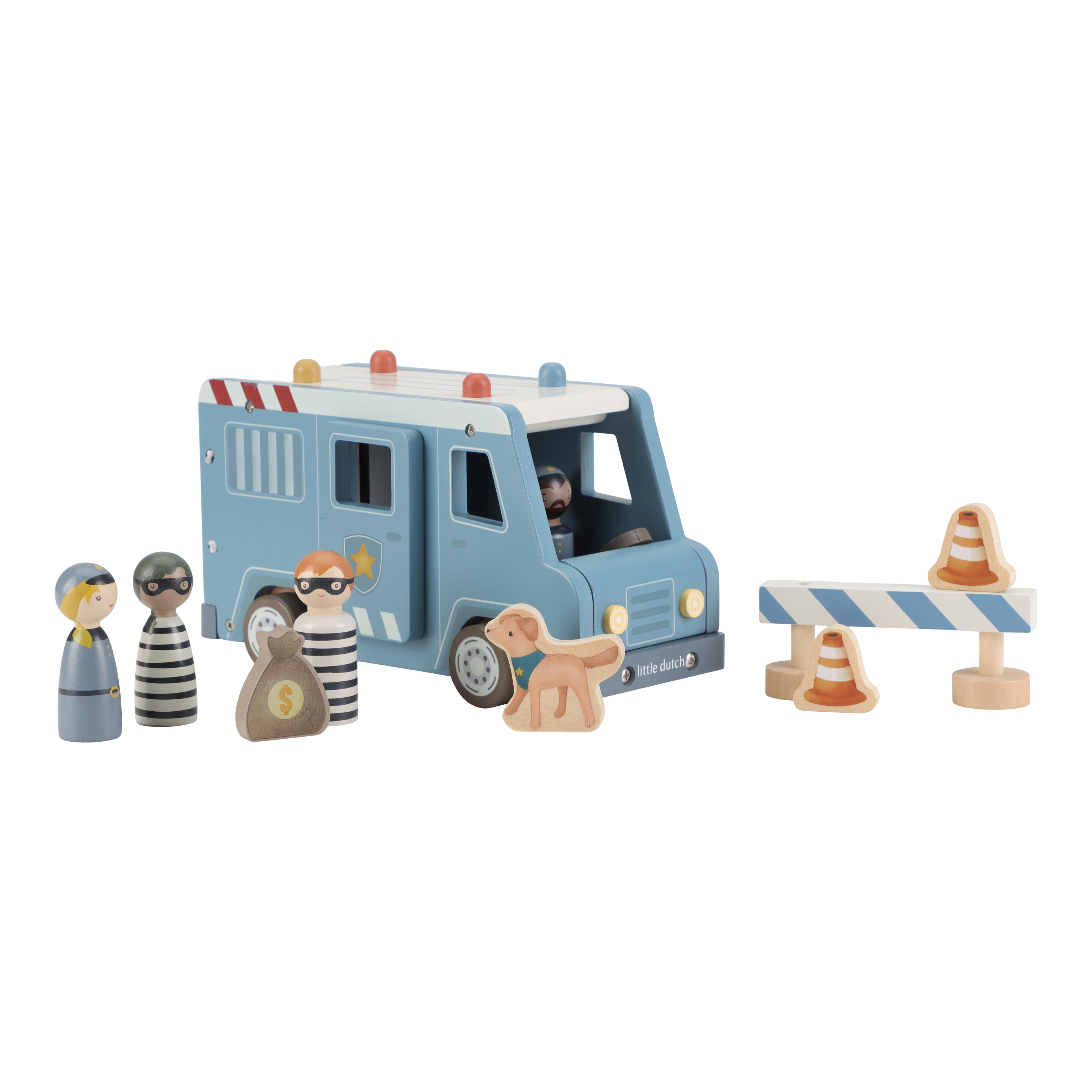 Little Dutch Houten Politiebus