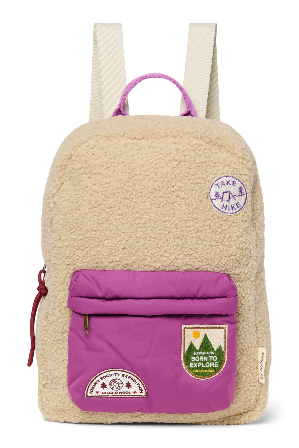 Studio Noos Backpack Midi | Ecru Teddy Lilac