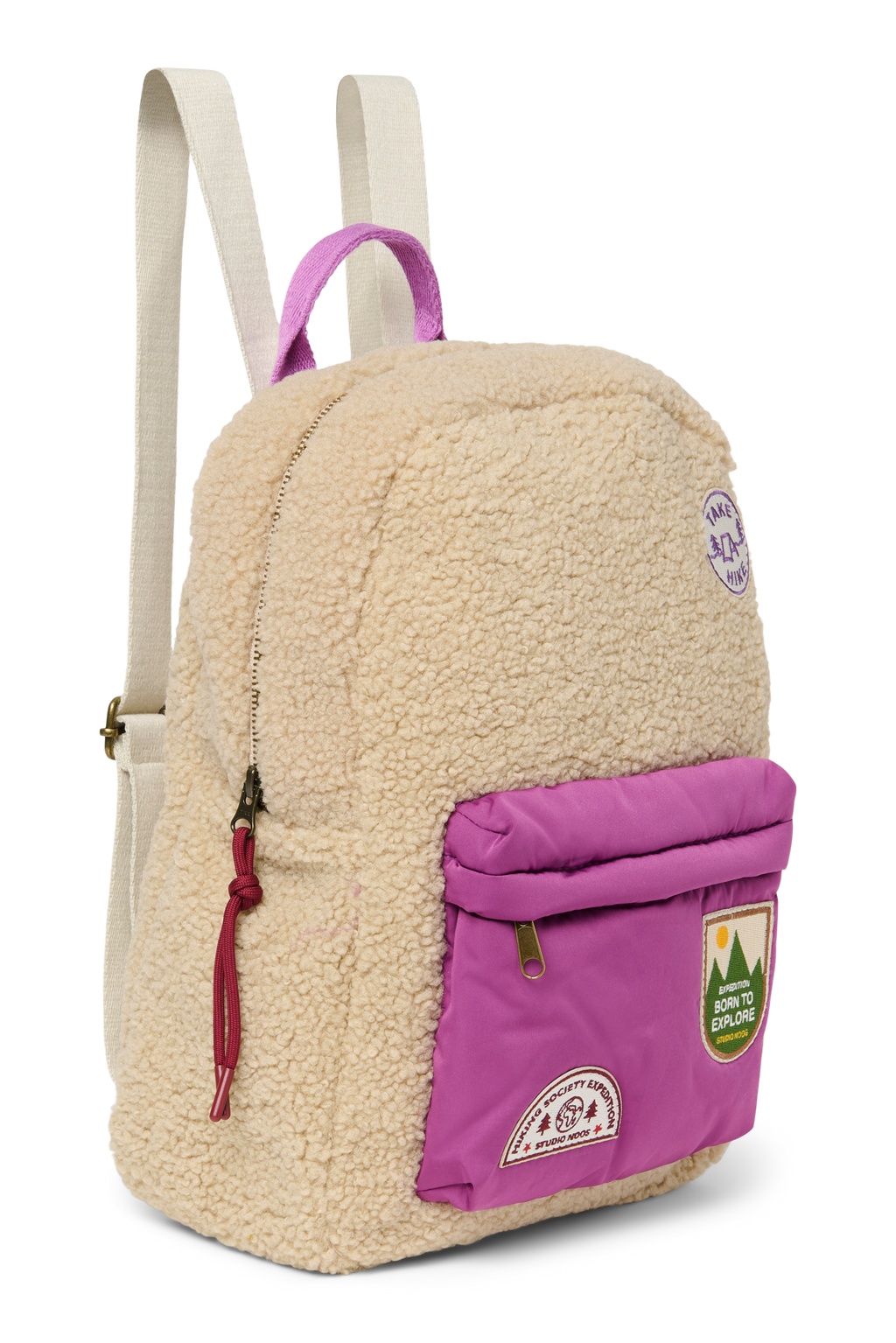 Studio Noos Backpack Midi | Ecru Teddy Lilac