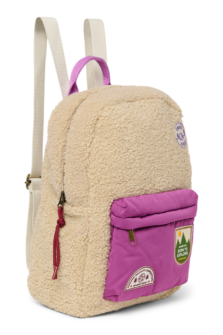 Studio Noos Backpack Midi | Ecru Teddy Lilac