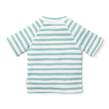 * Little Dutch UV Zwemshirt Korte Mouwen Stripes Surf Blue