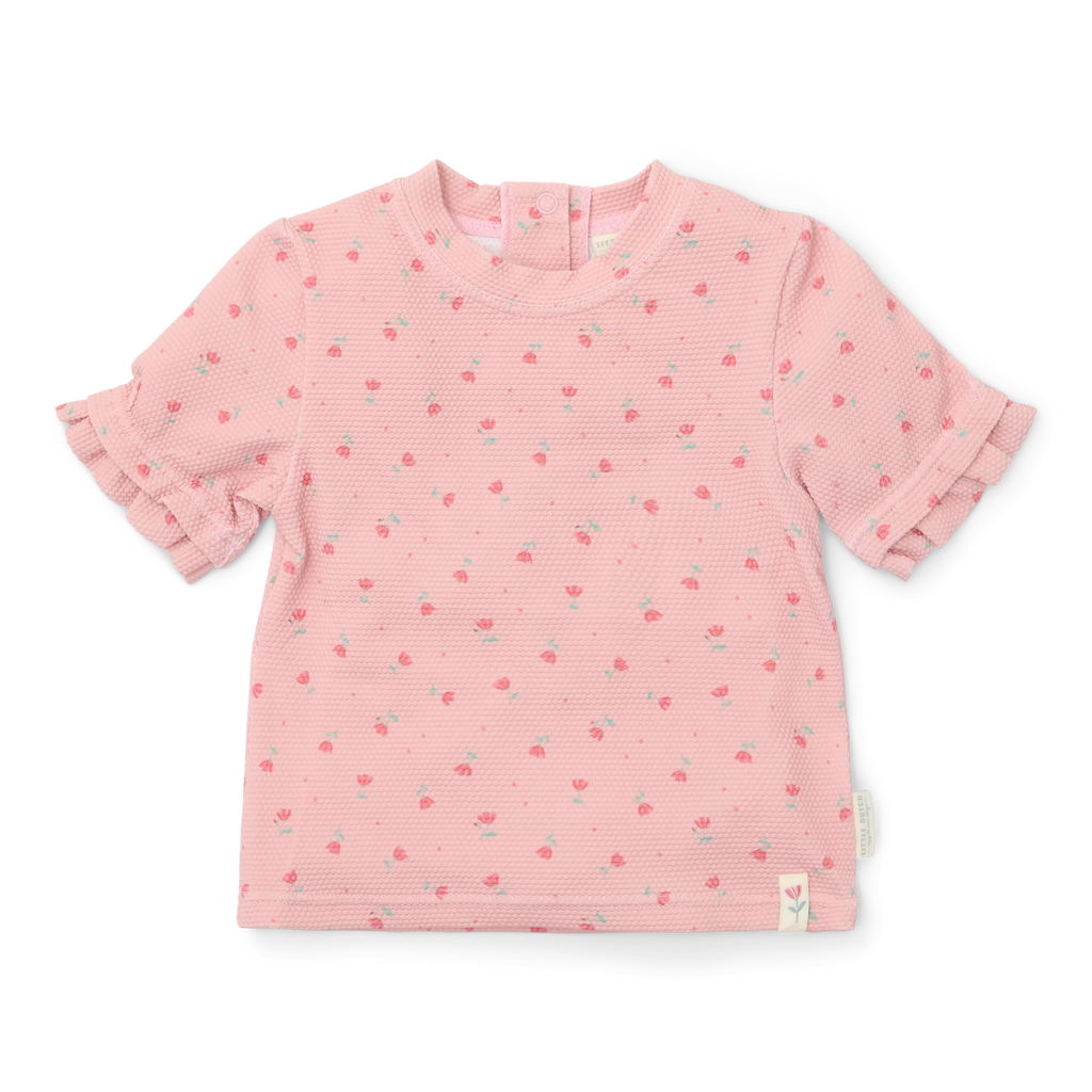 * Little Dutch UV Zwemshirt Korte Mouwen Sunny Flowers Blush