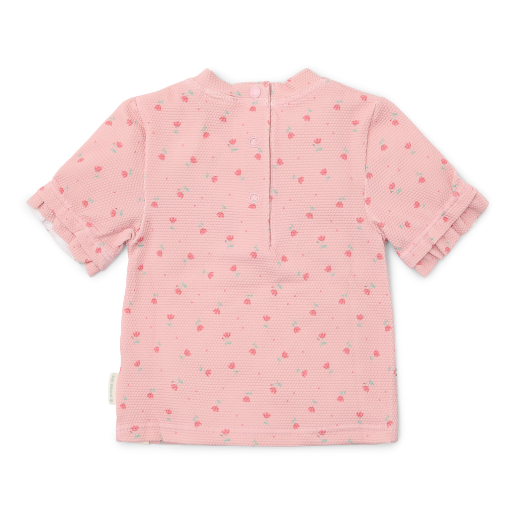 * Little Dutch UV Zwemshirt Korte Mouwen Sunny Flowers Blush