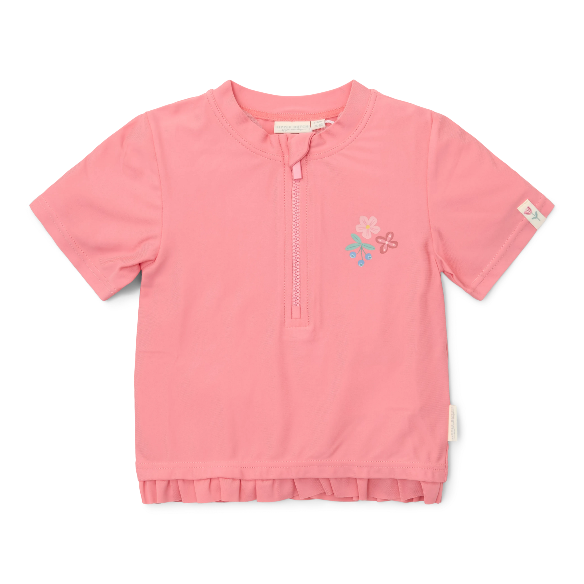 * Little Dutch UV Zwemshirt Korte Mouwen Sunny Flowers Rouge