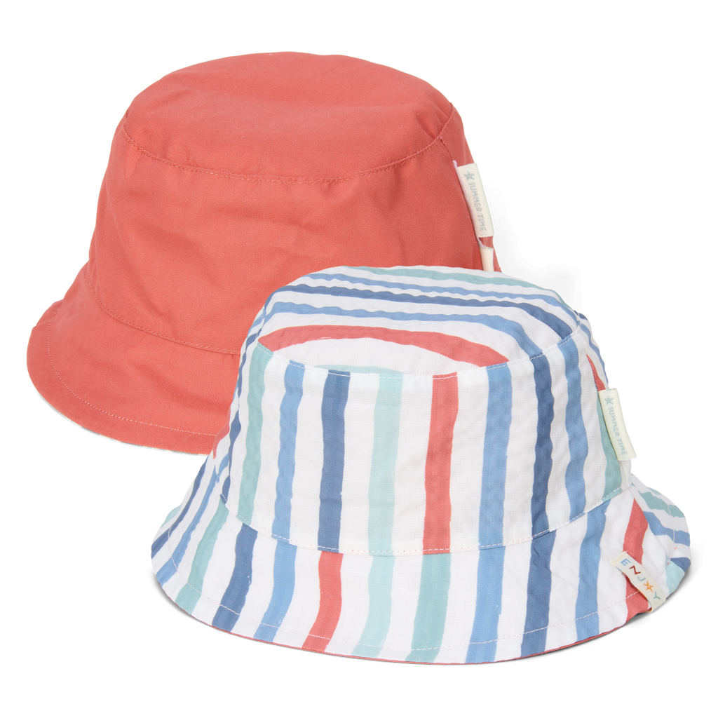 * Little Dutch UV Bucket Hat Omkeerbaar Stripes Multi-Colour
