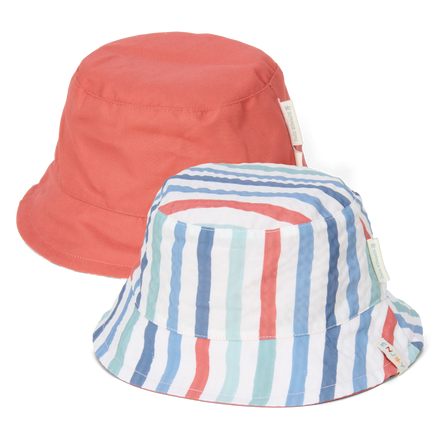 * Little Dutch UV Bucket Hat Omkeerbaar Stripes Multi-Colour