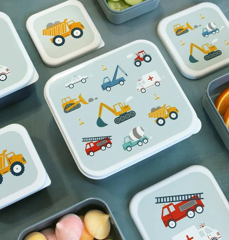 A Little Lovely Company Lunch & Snack Box Set | Voertuigen
