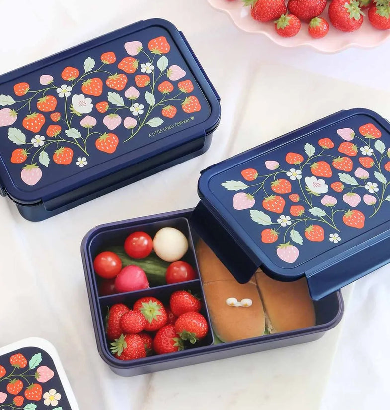 A Little Lovely Company Lunch Box Met Verdeelvakjes | Aardbeien