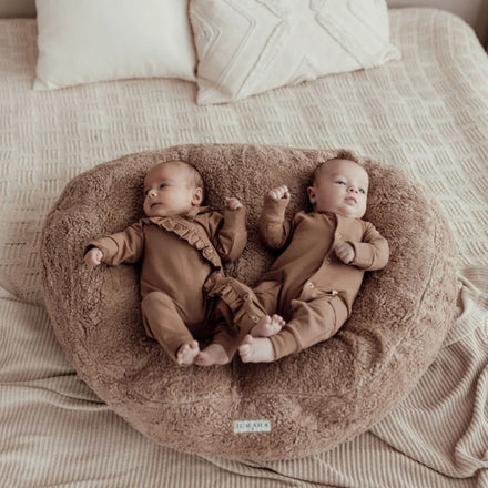 Ilmaha Hoes Voor Voedingskussen Teddy Tweeling | Taupe