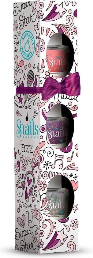 Snails Set 3 Mini Nagellakjes Afwasbaar | Music New