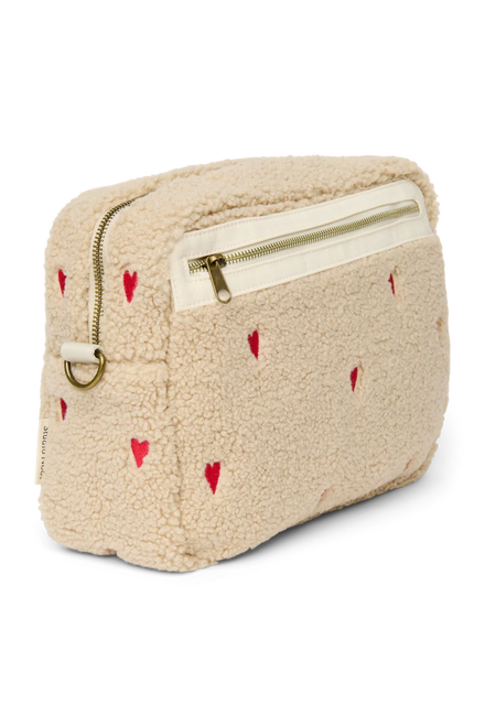 Studio Noos Teddy Buggy Organizer Ecru Teddy Hearts met opbergvakken voor luiers en doekjes