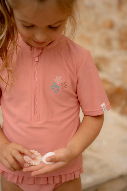 * Little Dutch UV Zwemshirt Korte Mouwen Sunny Flowers Rouge