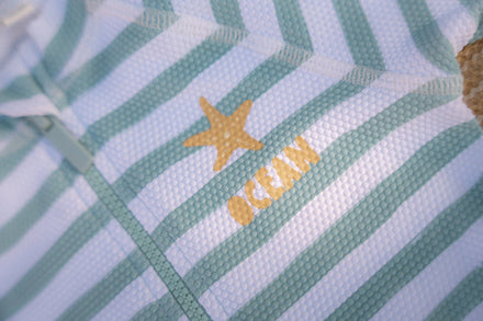 * Little Dutch UV Zwemshirt Korte Mouwen Stripes Surf Blue