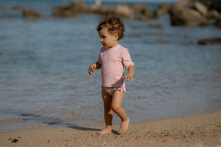 * Little Dutch UV Zwemshirt Korte Mouwen Sunny Flowers Blush