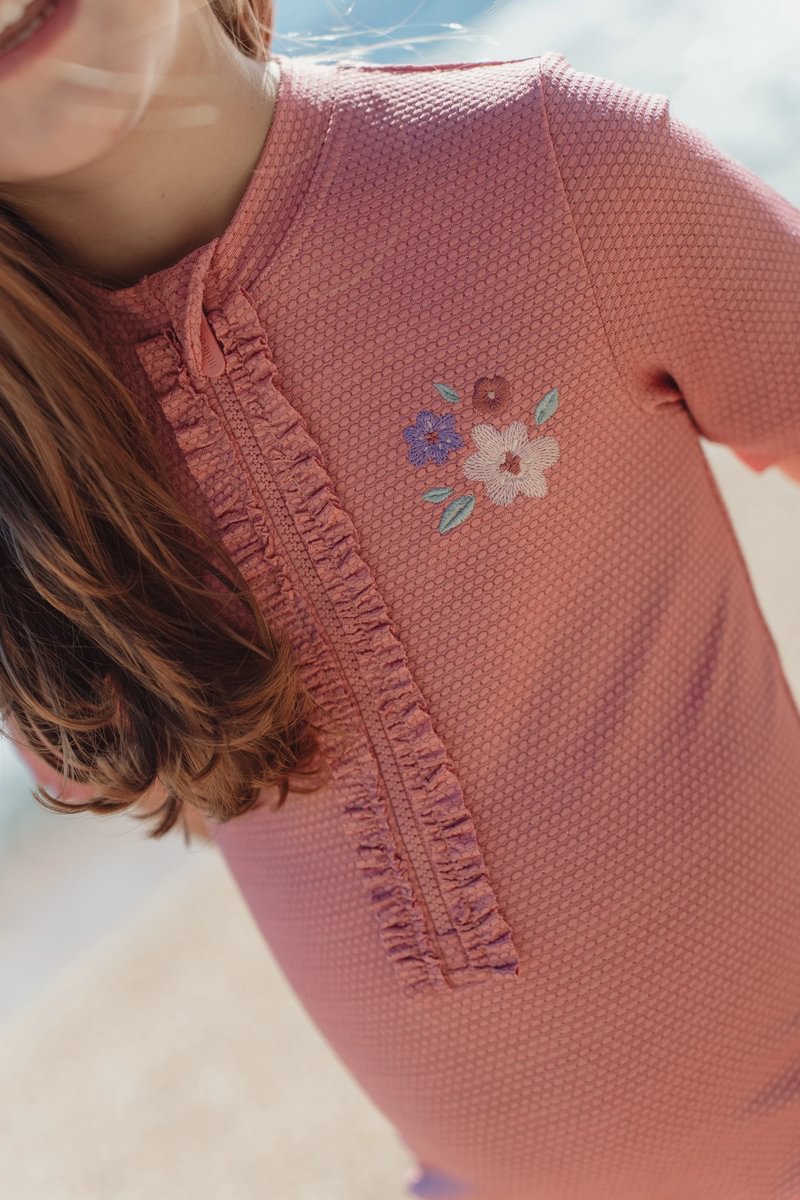 Little Dutch UV Zwempak Korte Mouwen | Dreamy Pink Sparkle