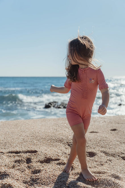 Little Dutch UV Zwempak Korte Mouwen | Dreamy Pink Sparkle