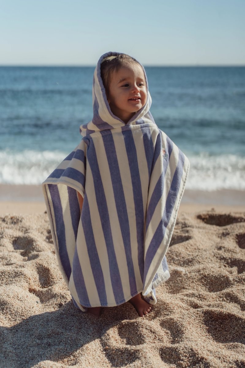 Little Dutch Strandponcho | Dreamy Purple Stripe